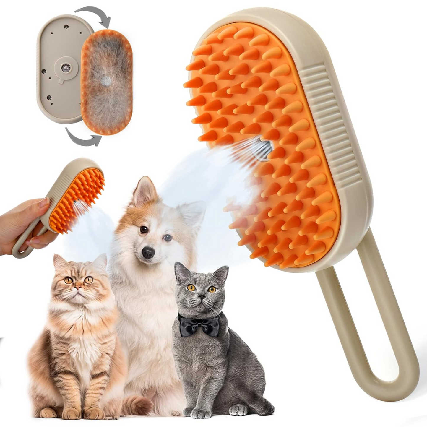 Cepillo para Mascotas a Vapor Recargable™ – Limpieza, Suavidad y Brillo Profesional en Casa