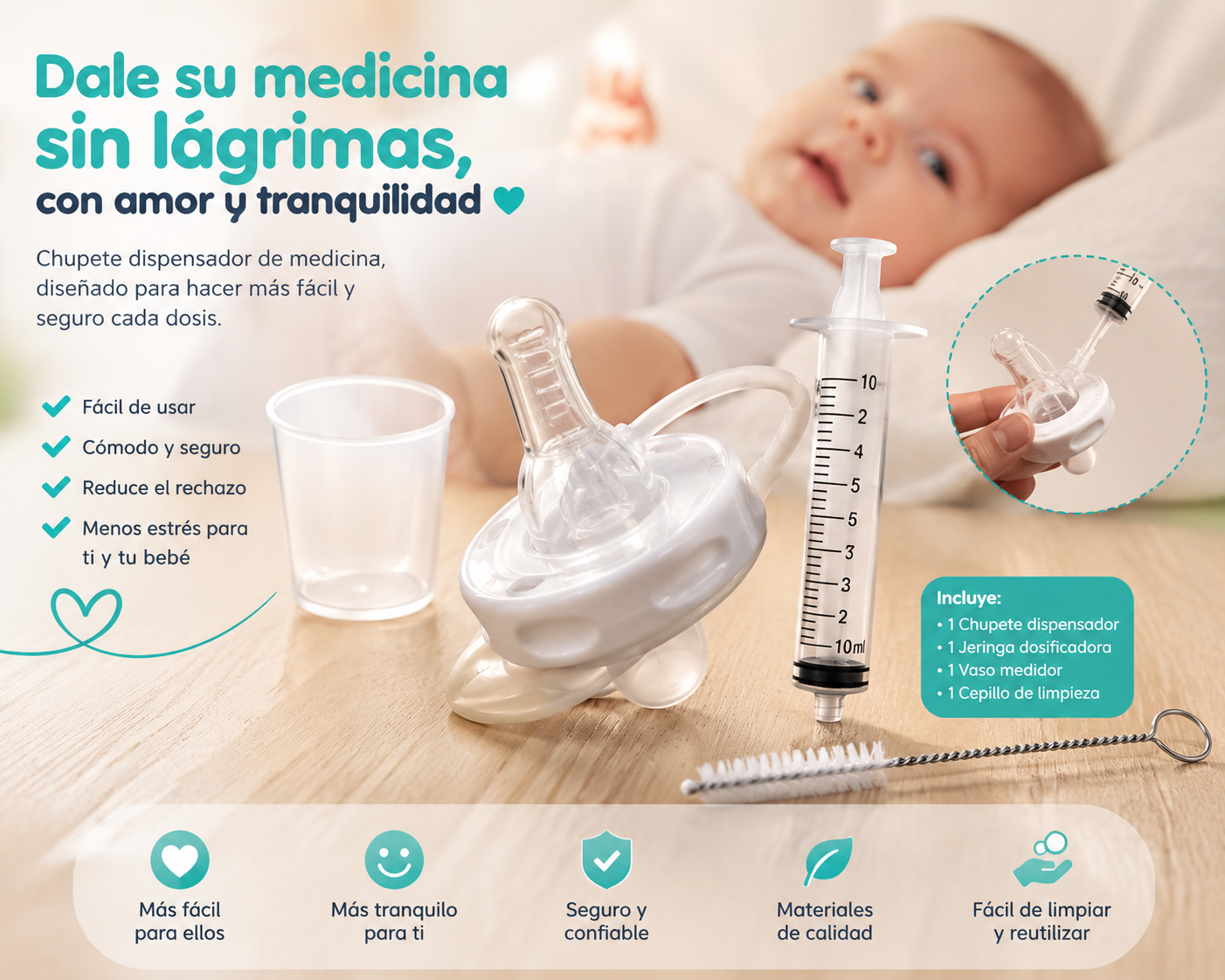 CHUPETE DISPENSADOR MEDICINA BEBÉ